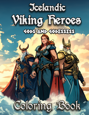 Icelandic Viking Heroes, gods and godessess coloring book